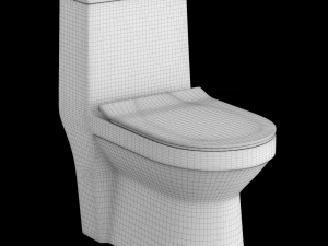 在 3ds max 中建模的一件式 ewc 马桶 3D 模型