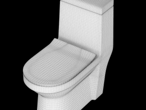 在 3ds max 中建模的一件式 ewc 马桶 3D 模型