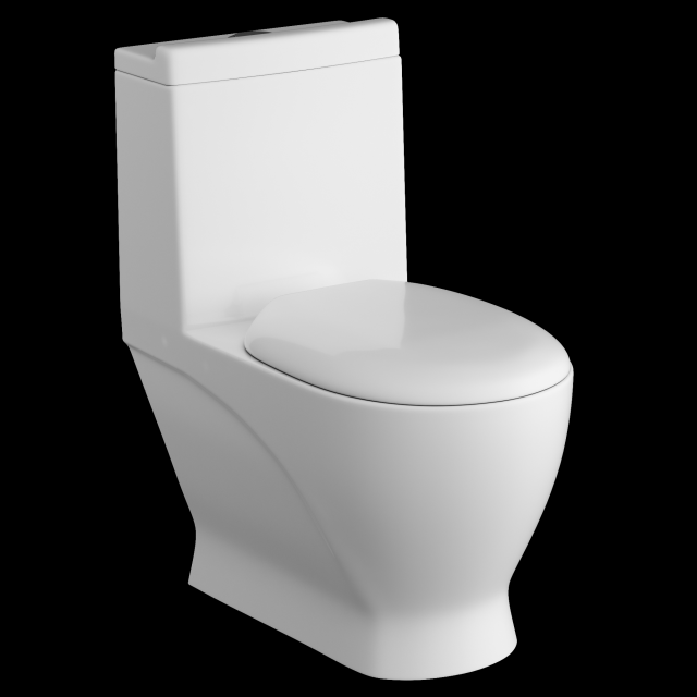 one piece ewc toilet modeled in 3ds max 3D Model .c4d .max .obj .3ds .fbx .stl .blend 