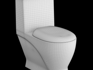 one piece ewc toilet modeled in 3ds max 3D Model