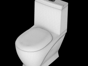 one piece ewc toilet modeled in 3ds max 3D Model