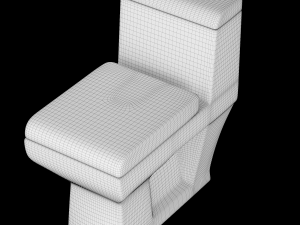 one piece ewc toilet modeled in 3ds max 3D Model