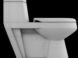 在 3ds max 中建模的一件式 ewc 马桶 3D 模型