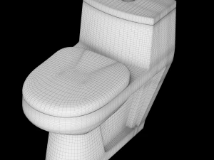 在 3ds max 中建模的一件式 ewc 马桶 3D 模型