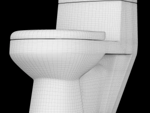 在 3ds max 中建模的一件式 ewc 马桶 3D 模型