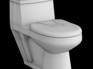 在 3ds max 中建模的一件式 ewc 马桶 3D 模型