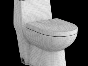 one piece ewc toilet modeled in 3ds max 3D Model
