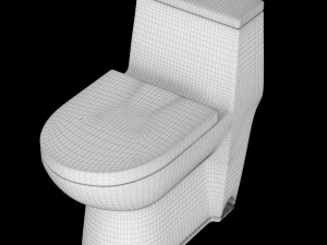 one piece ewc toilet modeled in 3ds max 3D Model