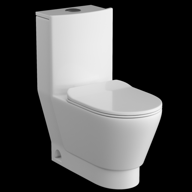 one piece ewc toilet modeled in 3ds max Modello 3D .c4d .max .obj .3ds .fbx .stl .blend 