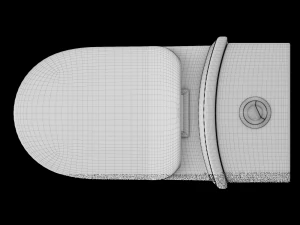 在 3ds max 中建模的一件式 ewc 马桶 3D 模型