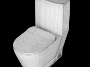 在 3ds max 中建模的一件式 ewc 马桶 3D 模型