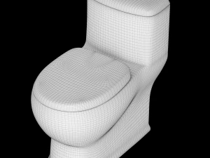 toilettes ewc monobloc mod&eacute;lis&eacute;es en 3ds max Modèle 3D