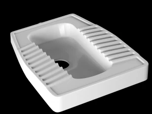 ईस्टर्न पैन टॉयलेट को 3डीएस मैक्स में तैयार किया गया 3D मॉडल