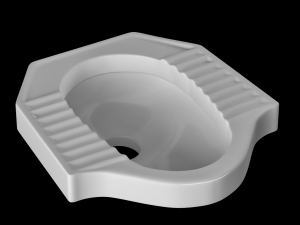 chinese pan toilet modeled in 3ds max Modelo 3D