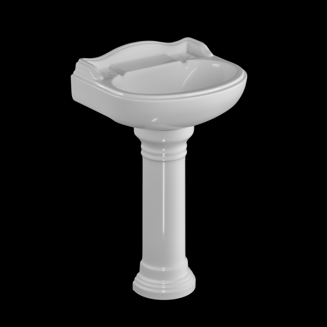 pedestal wash basin modeled in 3ds max Model 3D .c4d .max .obj .3ds .fbx .stl .blend 