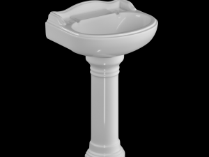 pedestal wash basin modeled in 3ds max 3D Model