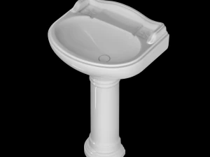 pedestal wash basin modeled in 3ds max 3D Model