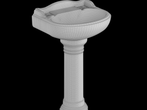 pedestal wash basin modeled in 3ds max Model 3D