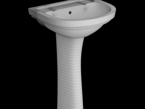 pedestal wash basin modeled in 3ds max 3D Model