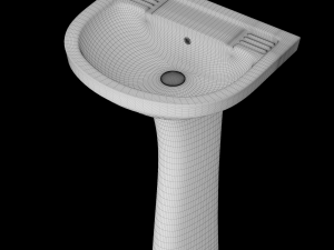 pedestal wash basin modeled in 3ds max 3D Model