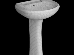 pedestal wash basin modeled in 3ds max 3D Model