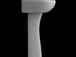 pedestal wash basin modeled in 3ds max 3D Model
