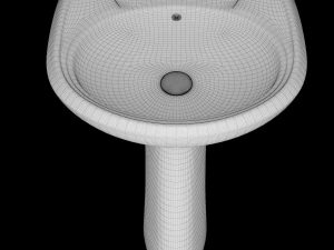 pedestal wash basin modeled in 3ds max 3D Model