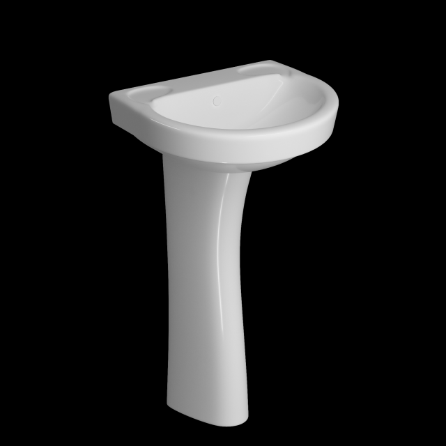 pedestal wash basin modeled in 3ds max 3D Model .c4d .max .obj .3ds .fbx .stl .blend 