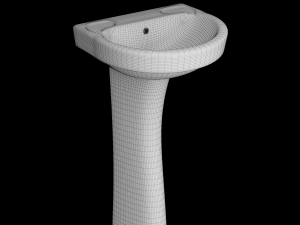 pedestal wash basin modeled in 3ds max 3D Model