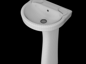 pedestal wash basin modeled in 3ds max 3D Model