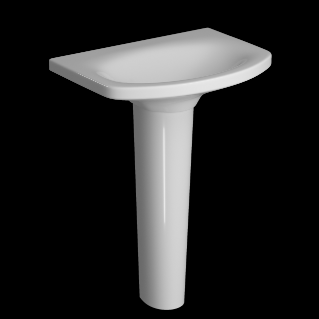 pedestal wash basin modeled in 3ds max 3D Modell .c4d .max .obj .3ds .fbx .stl .blend