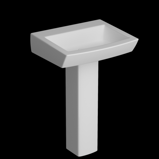 pedestal wash basin modeled in 3ds max 3D Модель .c4d .max .obj .3ds .fbx .stl .blend 