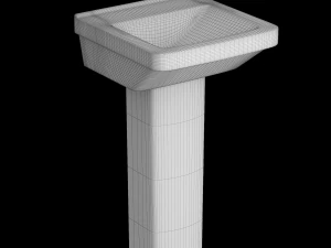 pedestal wash basin modeled in 3ds max 3D Model