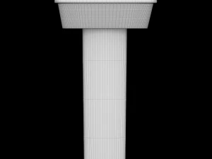 pedestal wash basin modeled in 3ds max 3D Model