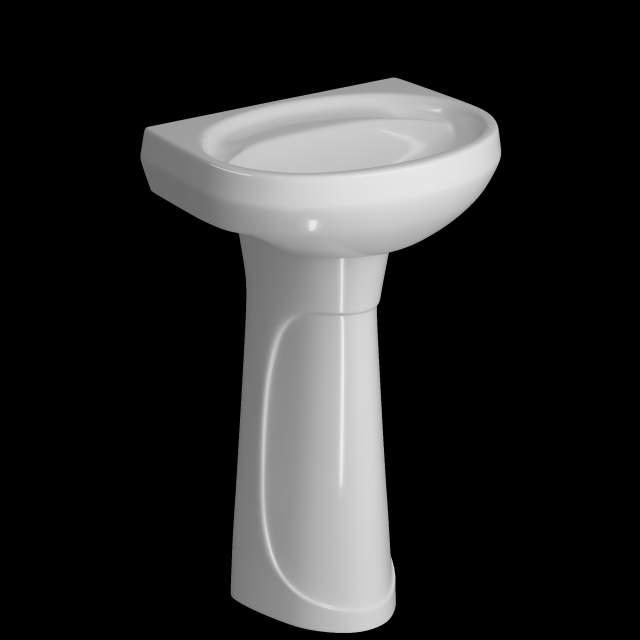 pedestal wash basin modeled in 3ds max 3D Model .c4d .max .obj .3ds .fbx .stl .blend 