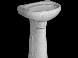 pedestal wash basin modeled in 3ds max 3D Model
