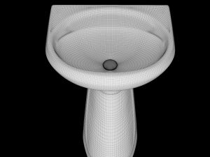 pedestal wash basin modeled in 3ds max 3D Model
