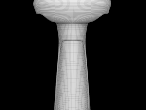 pedestal wash basin modeled in 3ds max 3D Model