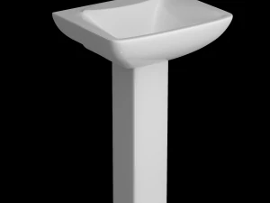 पेडस्टल वॉश बेसिन 3डीएस मैक्स में तैयार किया गया 3D मॉडल