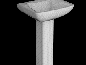 pedestal wash basin modeled in 3ds max 3D मॉडल