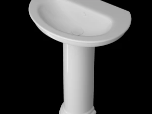 pedestal half round wash basin modeled in 3ds max 3D Model
