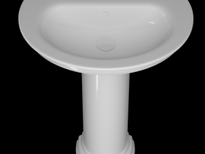 pedestal half round wash basin modeled in 3ds max 3D Model
