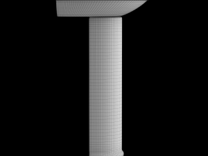 pedestal half round wash basin modeled in 3ds max 3D Model