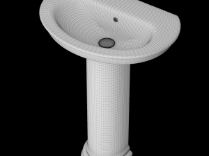 pedestal half round wash basin modeled in 3ds max 3D Model