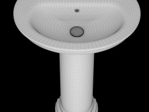 pedestal half round wash basin modeled in 3ds max 3D Model