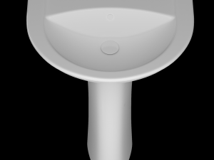 pedestal half round wash basin modeled in 3ds max 3Dモデル