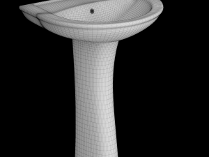 pedestal half round wash basin modeled in 3ds max 3Dモデル