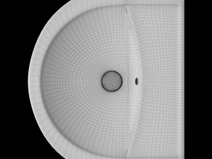 pedestal half round wash basin modeled in 3ds max 3Dモデル