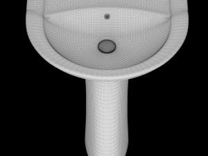 pedestal half round wash basin modeled in 3ds max 3Dモデル