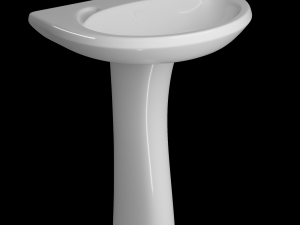pedestal half round wash basin modeled in 3ds max 3D Model